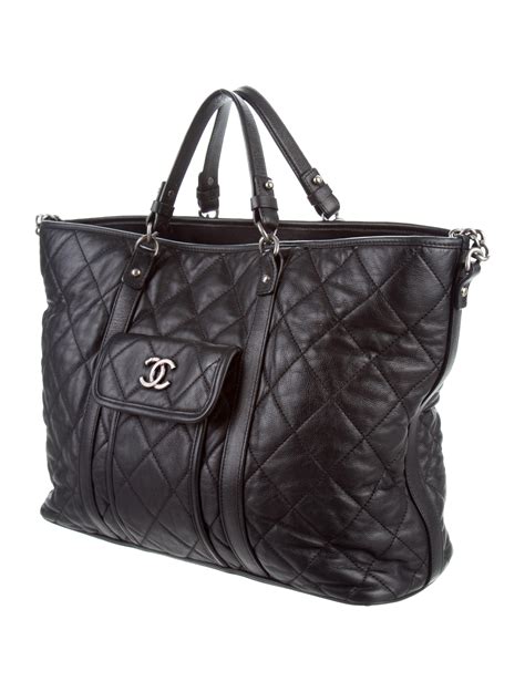 large shopping tote chanel|large zipped shopping bag chanel.